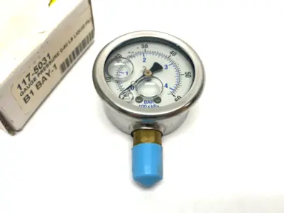 USED PIC GAUGES LIQUID FILLED PRESSURE GAUGE 2" 0-60PSI 1/4" BOTTOM PORT