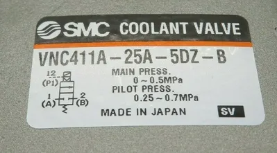 NEW SMC VNC411A-25A-5DZ-B VALVE COOLANT VNC411A25A5DZB