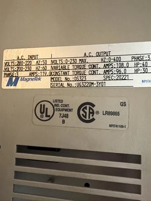USED Magnetek DS323