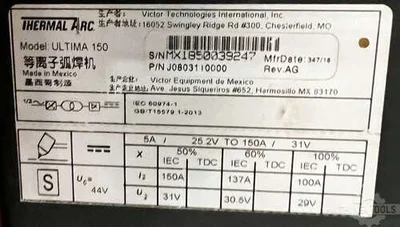 Used 2019 THERMAL ARC ULTIMA 150 Plasma Welders Illinois US | Perfection Global, LLC. #1340169