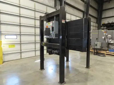 42"W x 48"L Pallet Feeder Dispenser for Robot Palletizer Conveyor 98"H