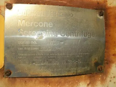 (2) Dorr-Oliver C-400 Mercone centrifuges, 316SS.
