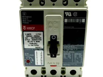 NEW WESTINGHOUSE HMCP003ADC 3AMP 3 POLE 600VAC 250VDC