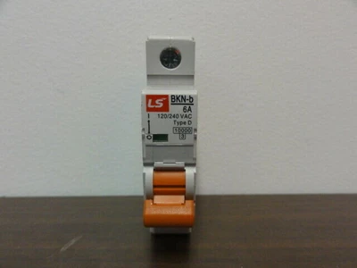 LS Breaker Model BKN-b, 6A Circuit Breaker - 1-Pole, 120/240 VAC, Type: D
