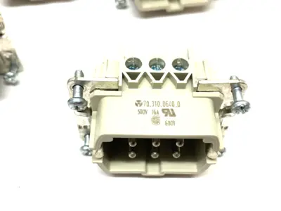 70.310.0640.0 | Wieland  Heavy Duty Hood Insert 6+PE Contacts 500V 16A LOT OF 6 - New Other