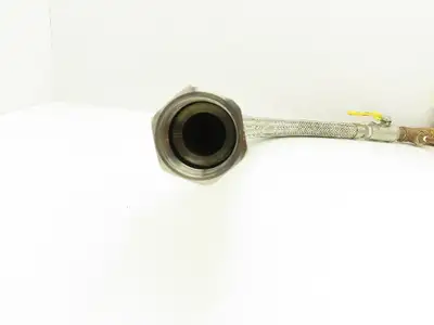 1"x 32" Stainless Braided Flex Hose 1"npt Globe Valve o2 Gauge Assembly