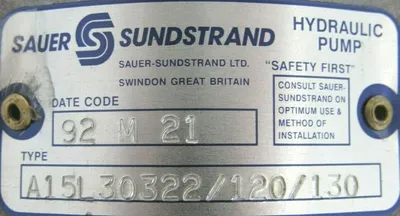 NEW SAUER SUNDSTRAND A15L-30322/120/130 HYDRAULIC PUMP CUMMINS 3254080
