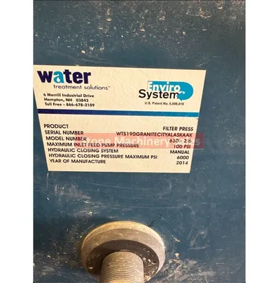 2014 WTS Filterpress Water Recycling System