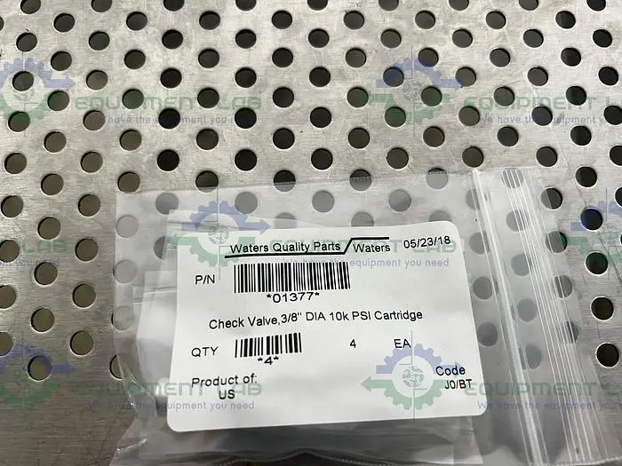 NEW WATERS QUALITY PARTS CHECK VALVE, 3/8" DIA 10KPSI CARTRIDGE