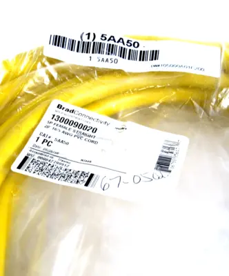 NEW MOLEX WOODHEAD 1300090020 5P FEMALE STRAIGHT 20"CORDSET 5AA50