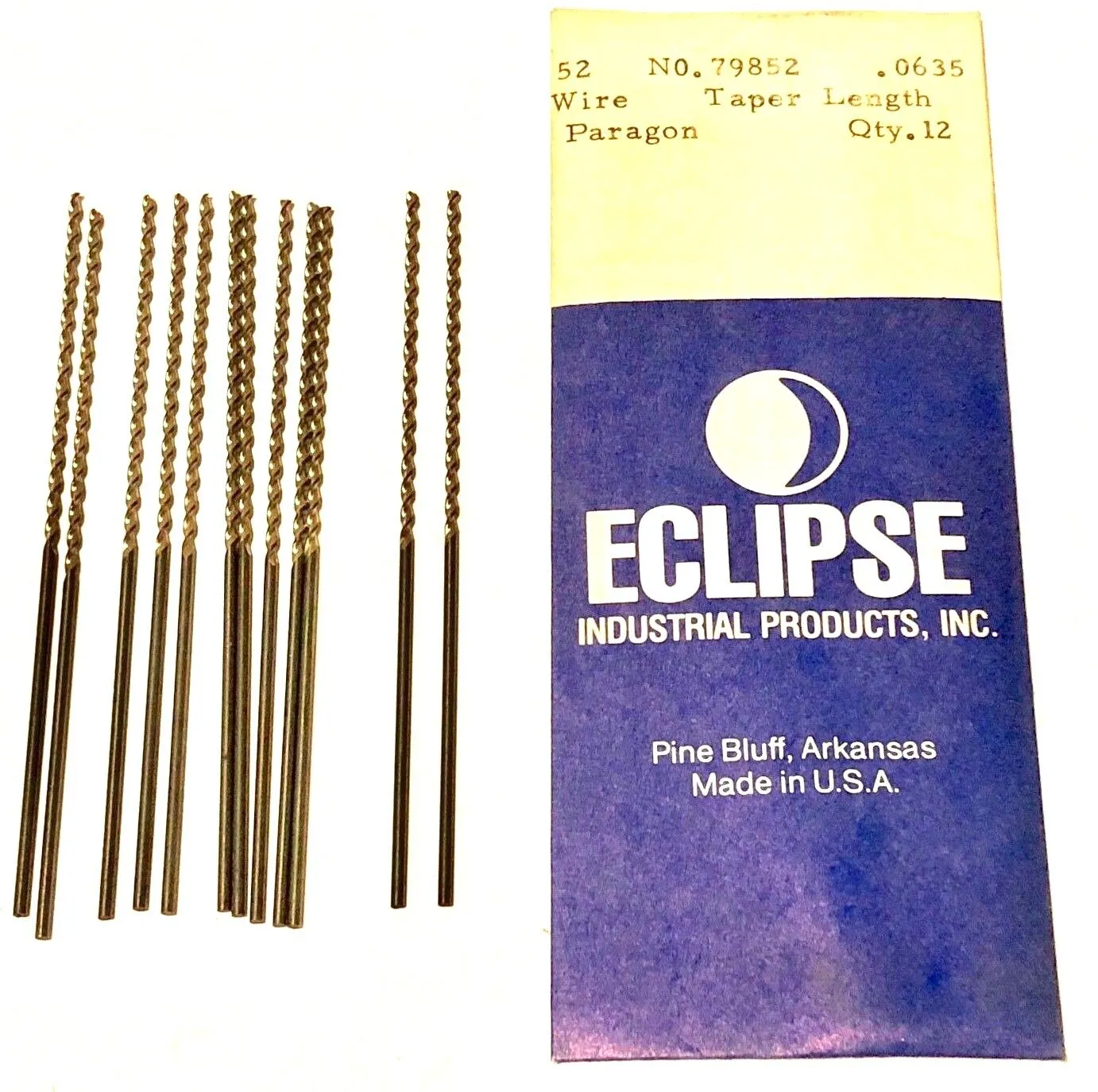 No.52 Drill Bits Taper Length High Speed Steel USA Made 12 Pack
