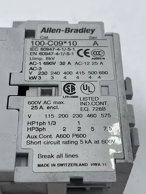 Used ALLEN-BRADLEY ALLEN-BRADLEY 100-C09*10 SER A PLC Contactors | ND Industrial Surplus #1216190