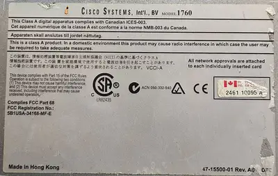 Cisco Systems 1760 Modular Access Router (BIN561)