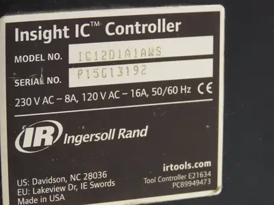 Ingersoll Rand IC12D1A1AWS Insight IC Tool Controller 120VAC - 16A / 240VAC - 8A
