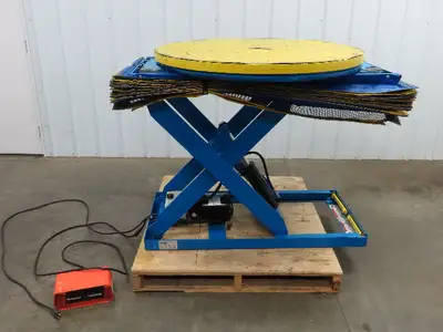Bishamon L2K-TT 2000lb Hydraulic Scissor Lift Table 43" Rotating Top 115V 1 Ph