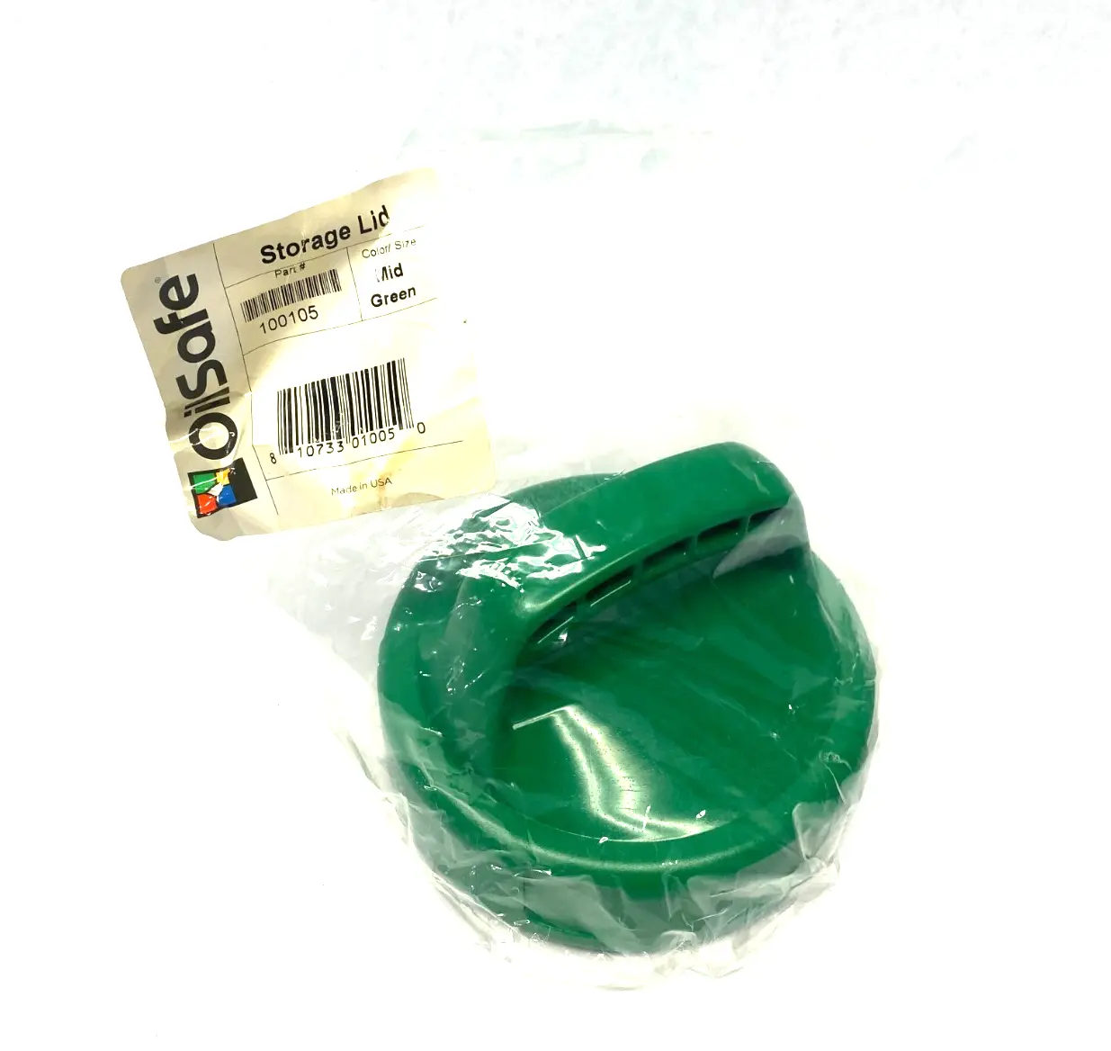 NEW OILSAFE SPILL-PROOF STORAGE LID, MID GREEN