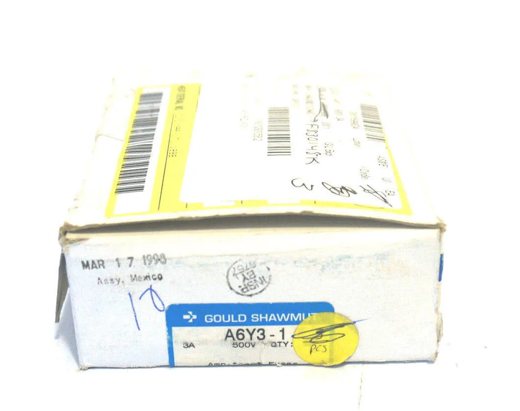 3 NEW GOULD SHAWMUT A6Y3-1 FUSES A6Y31