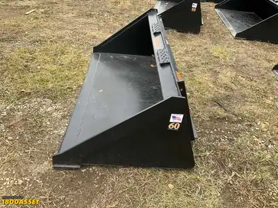 New Tomahawk 60” skid steer bucket, welded on high carbon cutting edge, skid steer quick attach