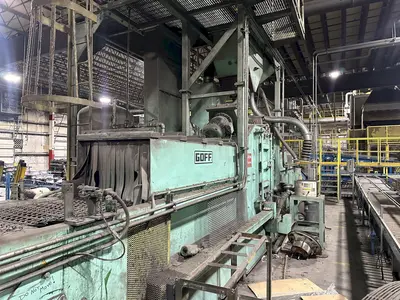 27.5" X 18" X 2 WHEEL GOFF MODEL #WM27.5-2-40 WIRE MESH BELT PASS THROUGH SHOT BLASTER, NEW 2008: STOCK #21932