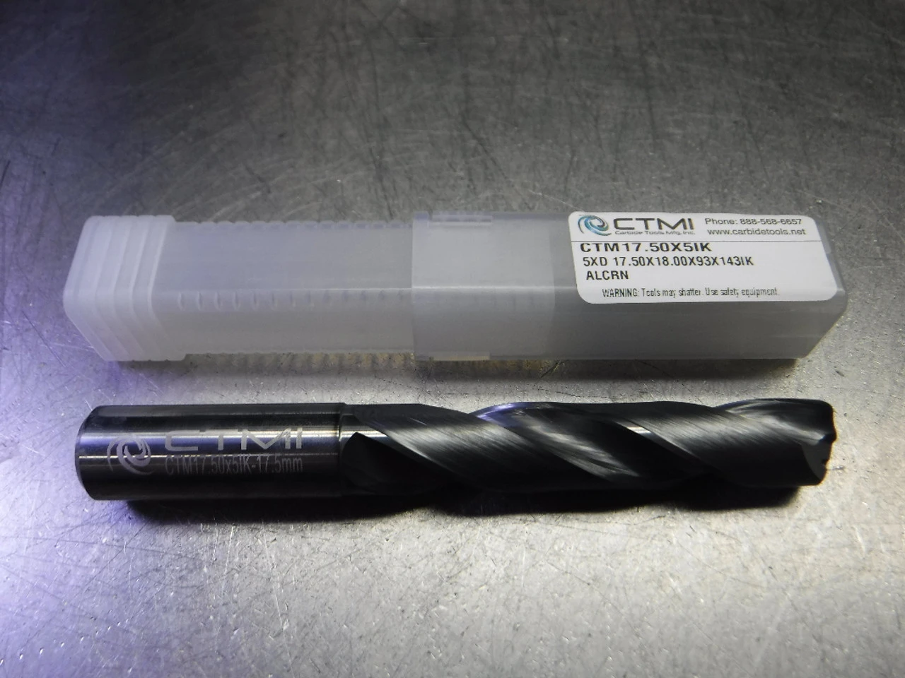 CTMI 17.50mm Coolant Thru Carbide Drill 5xd 17.50x18.00x93x143IK ALCRN (LOC3233A)