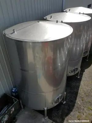 Unused 6,500 Gallon 304 Stainless Steel Vertical Tank | Single Wall Storage Vessel
