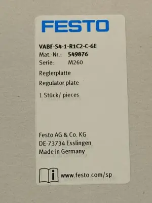 VABF-S4-1-R1C2-C-6E | Festo  Regulator Plate 549876 - New