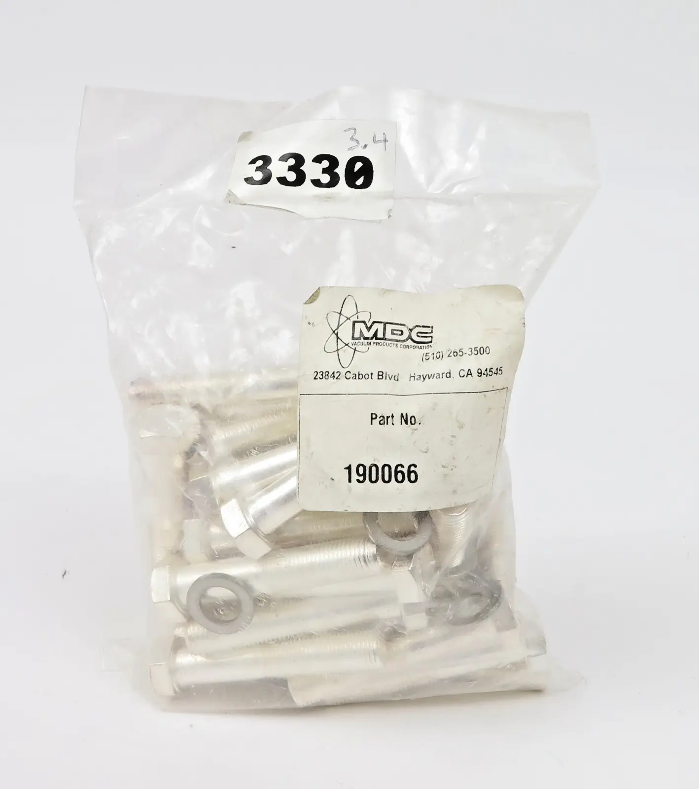 MDC Vacuum Hex Head Bolts 190066 New Sealed Bag Hardware Fasteners