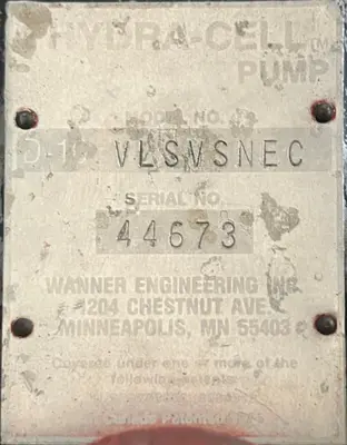 USED HYDRA CELL WANNER ENGINEERING D10VLSVSNEC