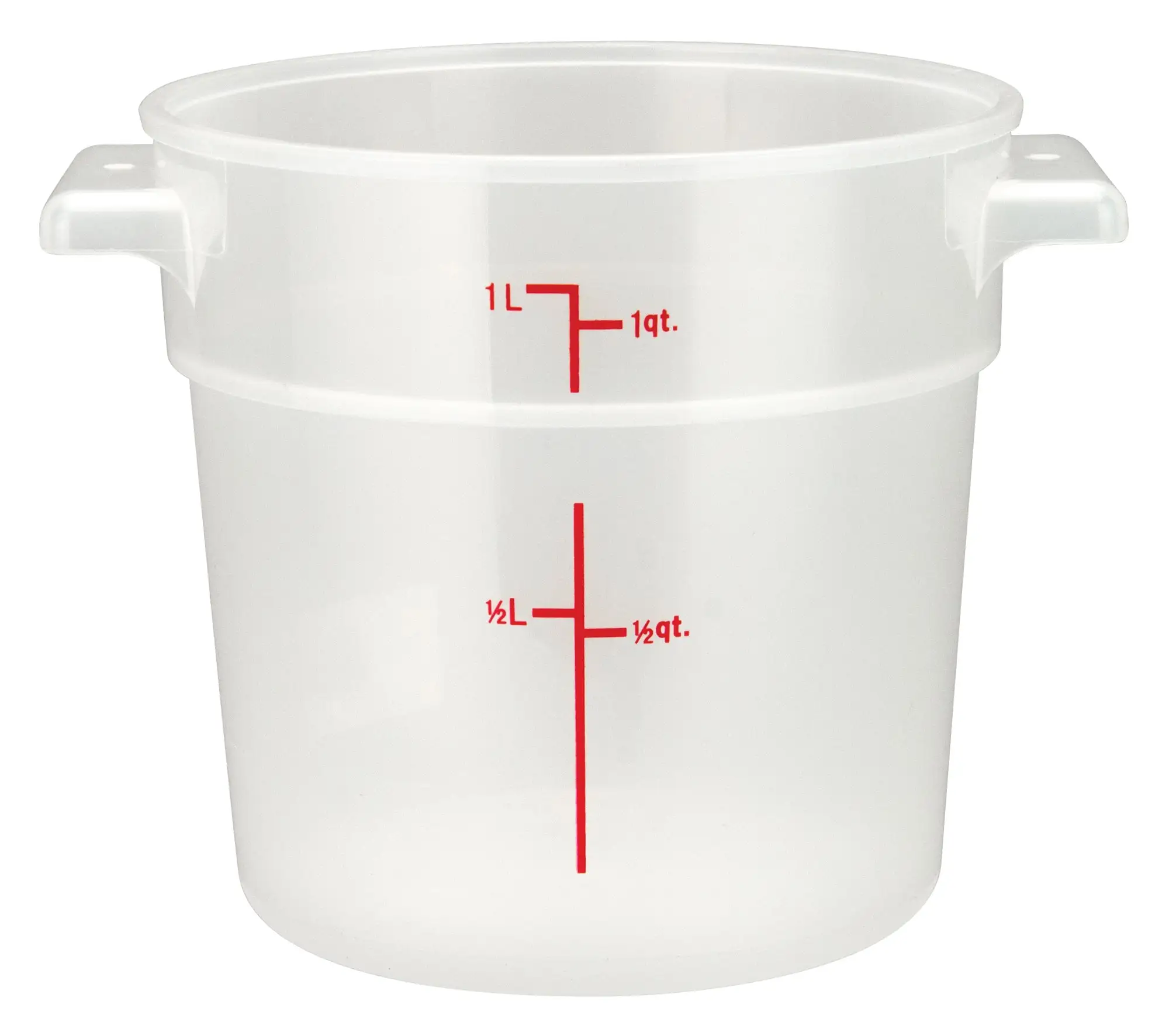 1qt Round Storage Container, Translucent, PP (12 Each)