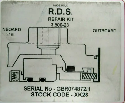 NEW AESSEAL XK28 RDS REPAIR KIT 3.500-28