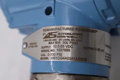 ROSEMOUNT PRESSURE TRANSMITTER 3051CG4A02A1AS5M5 300PSI 0-300 - STOCK 3119CC