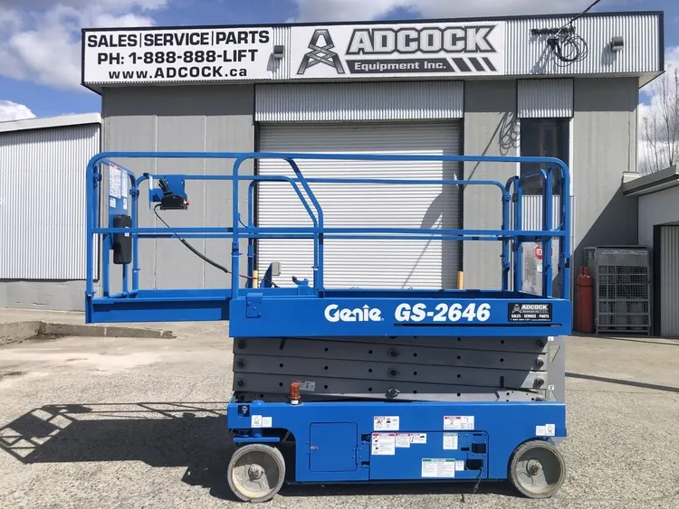 Used 2008 GENIE GS-2646 ELECTRIC SCISSOR LIFT Scissor Lifters Alberta CA | Adcock Equipment #1418066