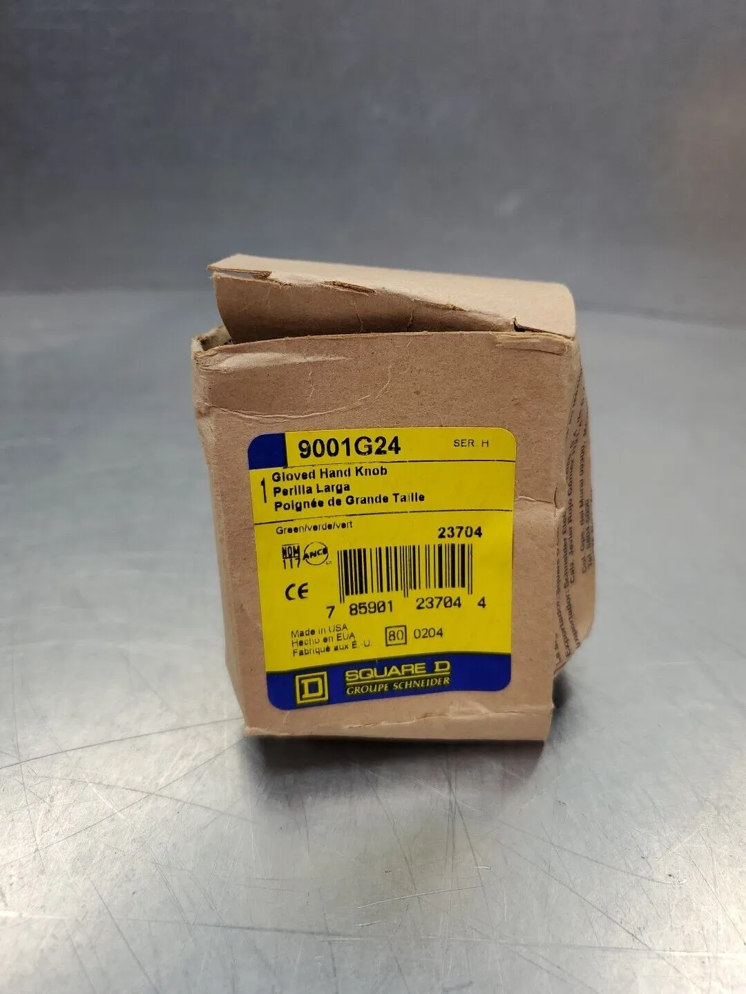 SCHNEIDER ELECTRIC 9001G24 Ser. H Green Gloved Hand Knob. 4C-23