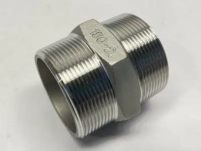 4810T239 | British Standard Low-Pressure 304 SS Male Pipe Fitting 2" BSPT x 2" NPT - New