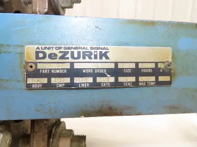 DeZurik Fig. 824 3" Stainless Knife Gate Valve Lug Style Rising Stem Metal Seat