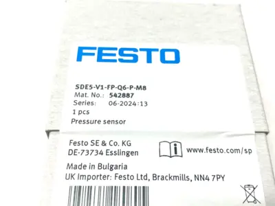 NEW FESTO PRESSURE SENSOR, SWITCHABLE, 0 TO -1BAR