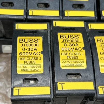 (12)BUSS JT60030 Fuse Holders W/ Fuses Fast Shipping! + Warranty
