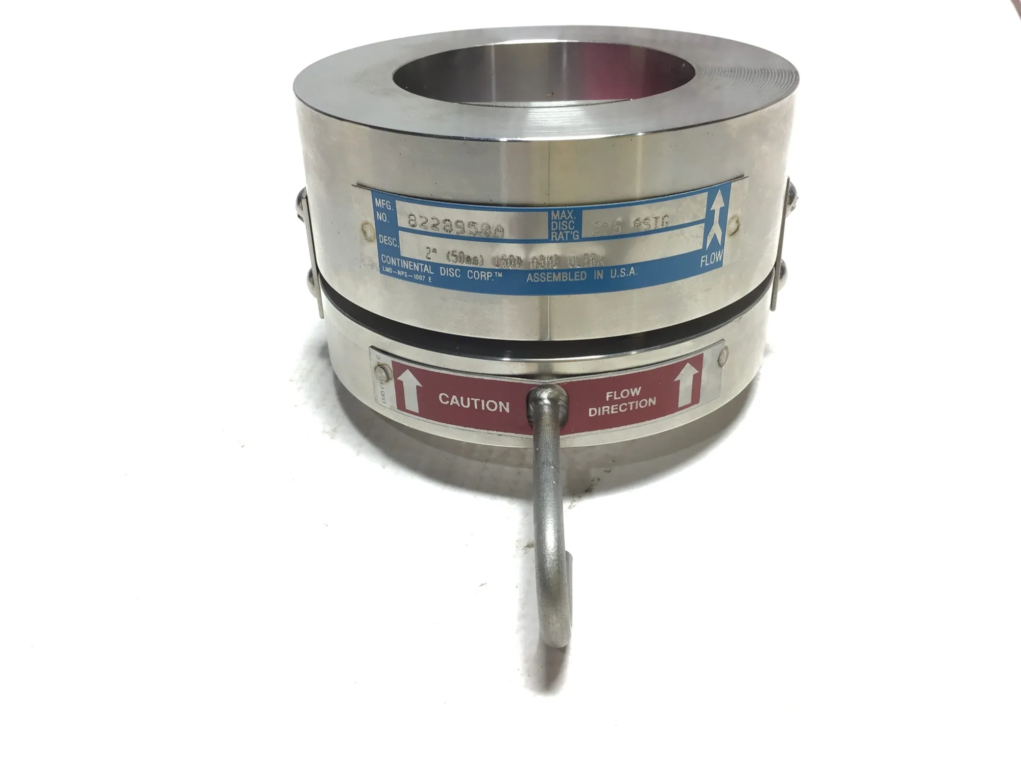Continental 8228950A Rupture Disc 2″ 150# ASME ULTRX 275PSIG Max Rating