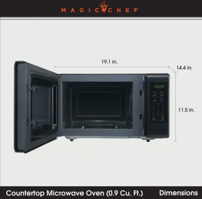 Magic Chef 0.9 CU. FT. 900 WATT COUNTERTOP COOKING, IN BLACK