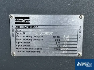 USED Atlas Copco 60 hp Atlas Copco Air Compressor, Model ZT-45
