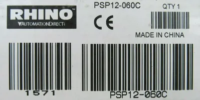 NEW RHINO AUTOMATION DIRECT PSP12-060C SWITCHING POWER SUPPLY PSP12060C
