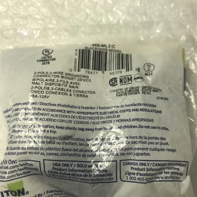 NEW LEVITON/HUBBELL 175-ML2-p 069-ML2-C HBL2431