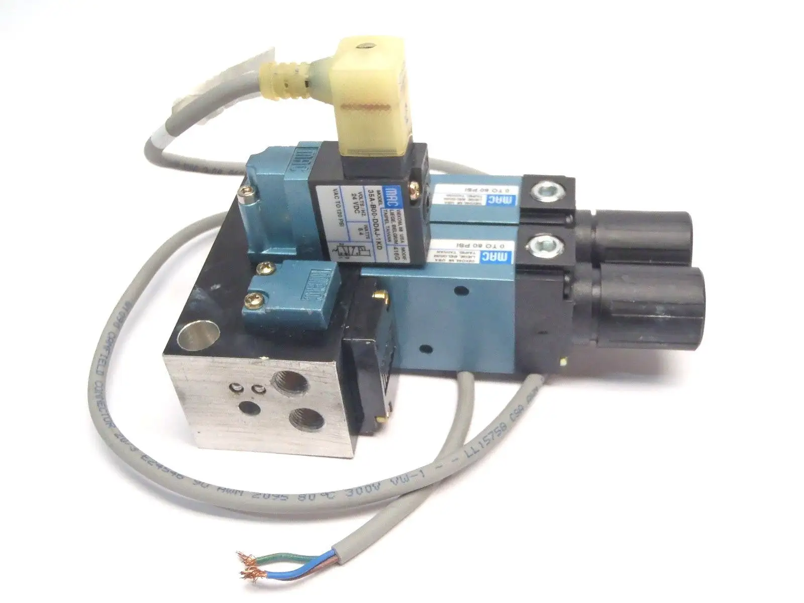 35A-B00-DDAJ-1KD | MAC Valves PR92C-M0AB (2) &  Solenoid Valve Assembly - Used