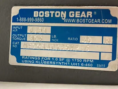 New | in-Stock BOSTON GEAR HF72140KB5HP16 Speed Reducers | Surplus Asset Holdings #1204471