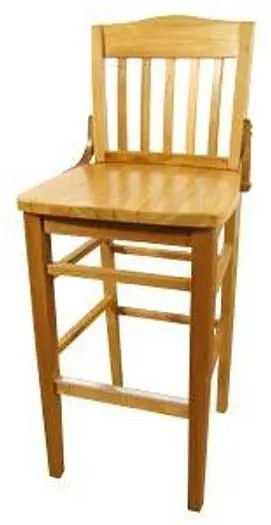 WOODEN SCHOOL HOUSE CHAIR - BAR  HEIGHT