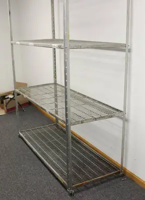 Stainless Steel Commercial 4 Tiers Shelving 75" High X 59" Wide X 12,5" Deep