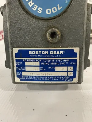Boston Gear F721-40-B5-G 90V DC Gear Drive 40:1 w/ CDP3330 Motor 0.5HP