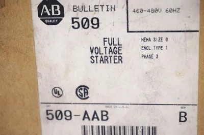 NEW ALLEN BRADLEY 509-AAB FULL VOLTAGE STARTER SER.B 509AAB