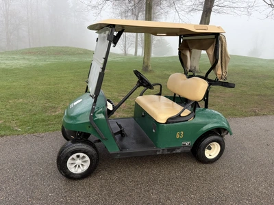(1) 2019 E-Z-Go EFI golf cart with a Kawasaki gas engine, model 657061G01, includes canopy, fold-dow...
