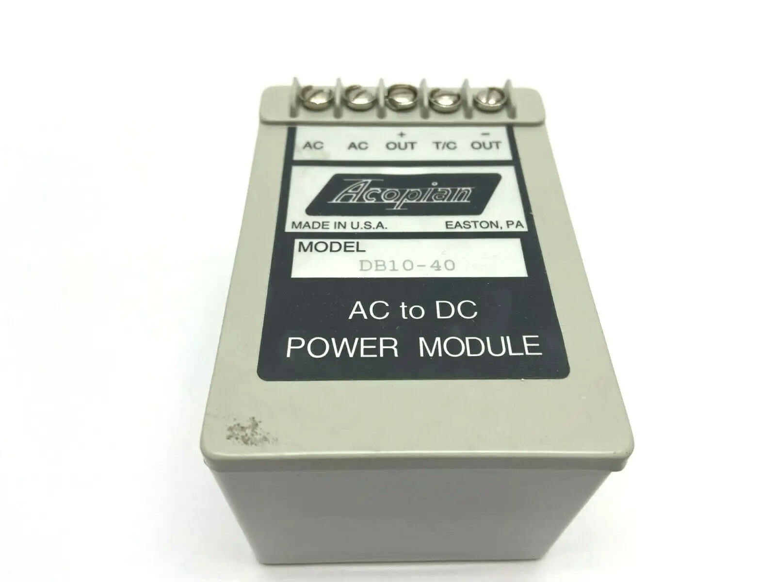 DB10-40 | Acopian  Ac to Dc Power Module 10VDC 400mA - Used
